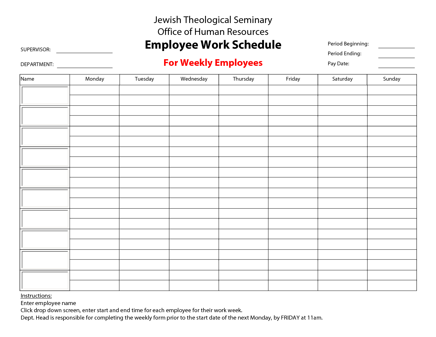 Printable+Employee+Work+Schedule+Template | Bored At Work In Blank Monthly Work Schedule Template