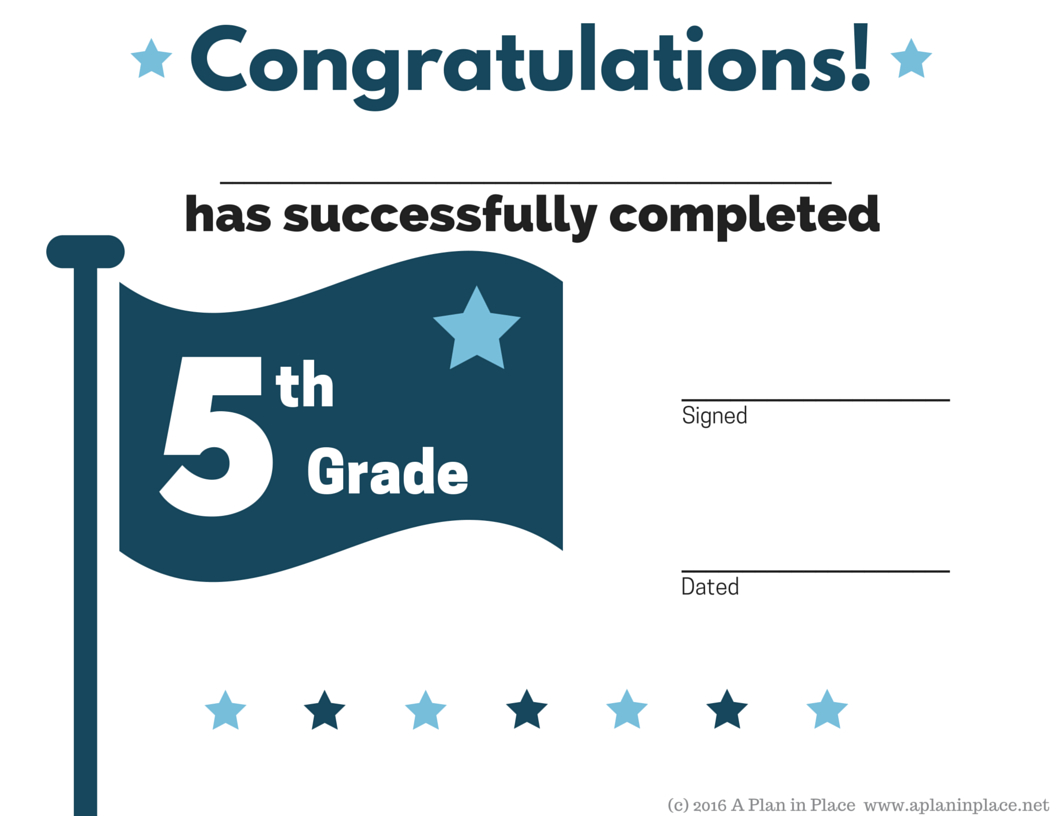 Printed Certificates With Regard To 5Th Grade Graduation Certificate Template