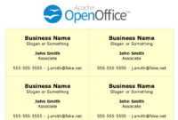 Printing Business Cards In Openoffice Writer inside Openoffice Business Card Template