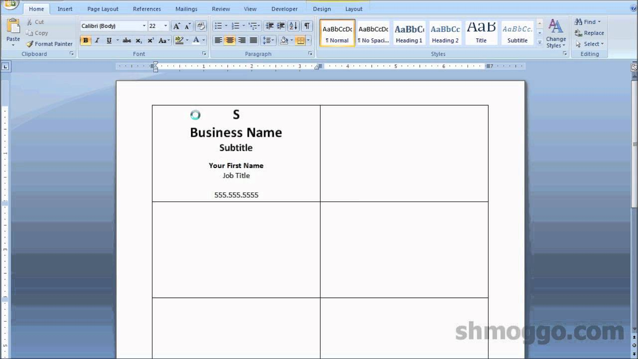 Printing Business Cards In Word | Video Tutorial Intended For Business Card Template For Word 2007
