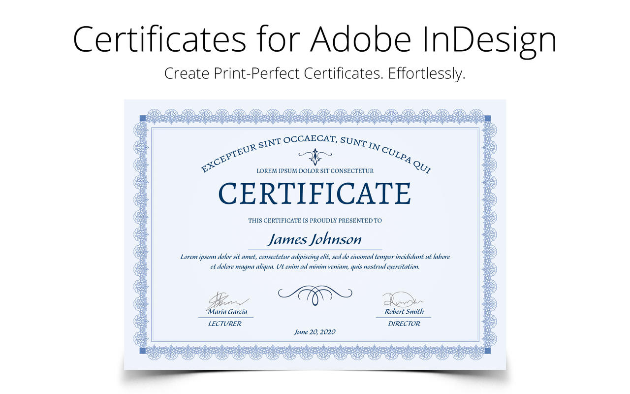 Printperfect - Certificate Templates For Indesign For Indesign Certificate Template