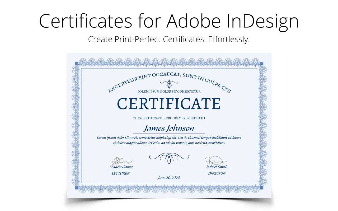 Printperfect – Certificate Templates For Indesign For Indesign Certificate Template