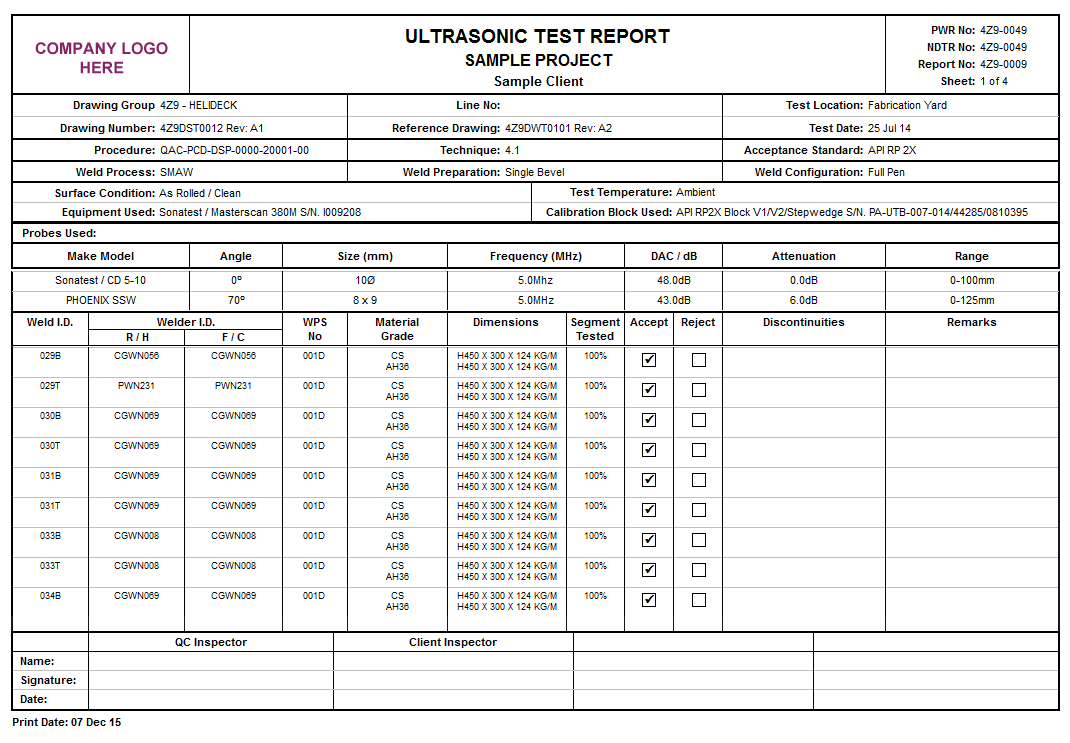 Product Detail Pertaining To Welding Inspection Report Template