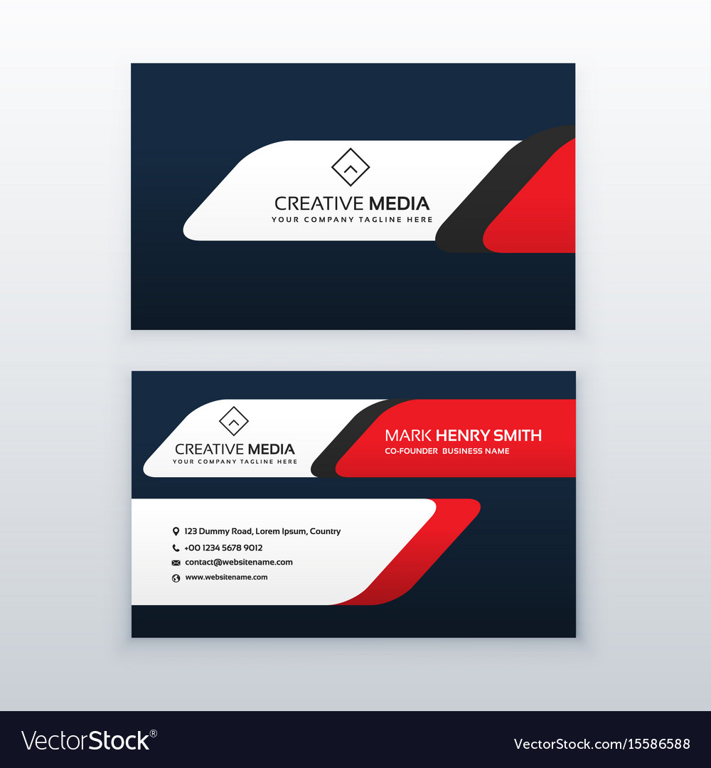 Professional Business Card Design Template In Red In Professional Name Card Template