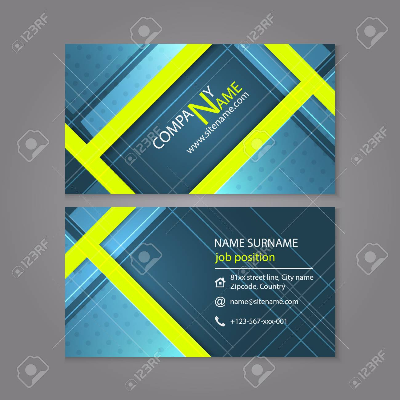 Professional Business Card Template Design Or Visiting Card Set For Professional Name Card Template