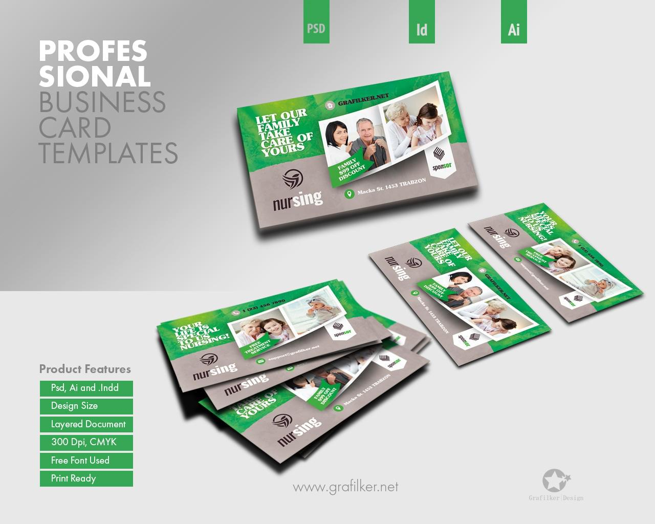 Professional Business Card Templatesgrafilker On Envato With Advertising Cards Templates