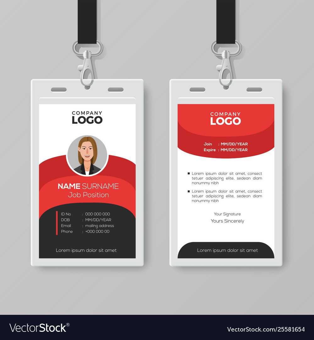 Professional Employee Id Card Template For Work Id Card Template