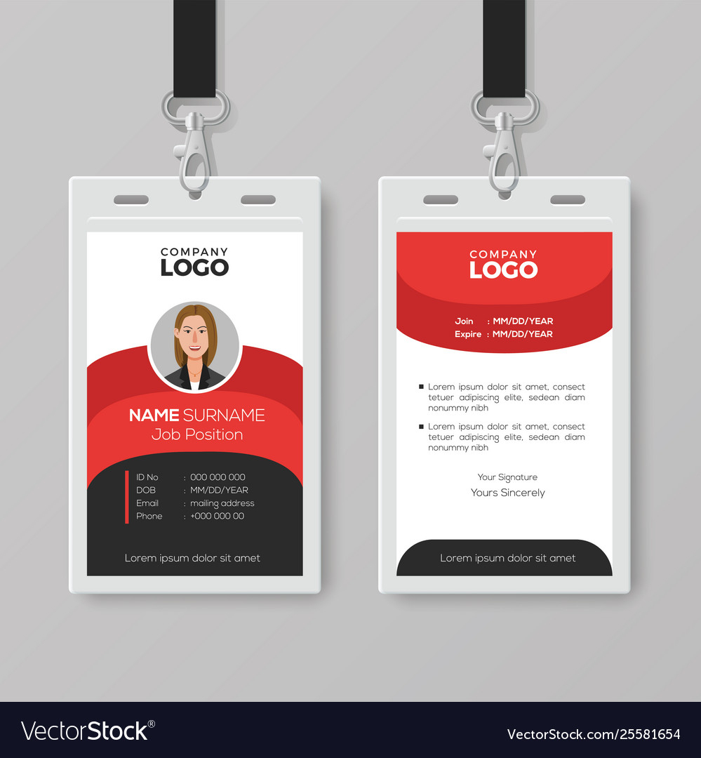 Professional Employee Id Card Template In Template For Id Card Free Download