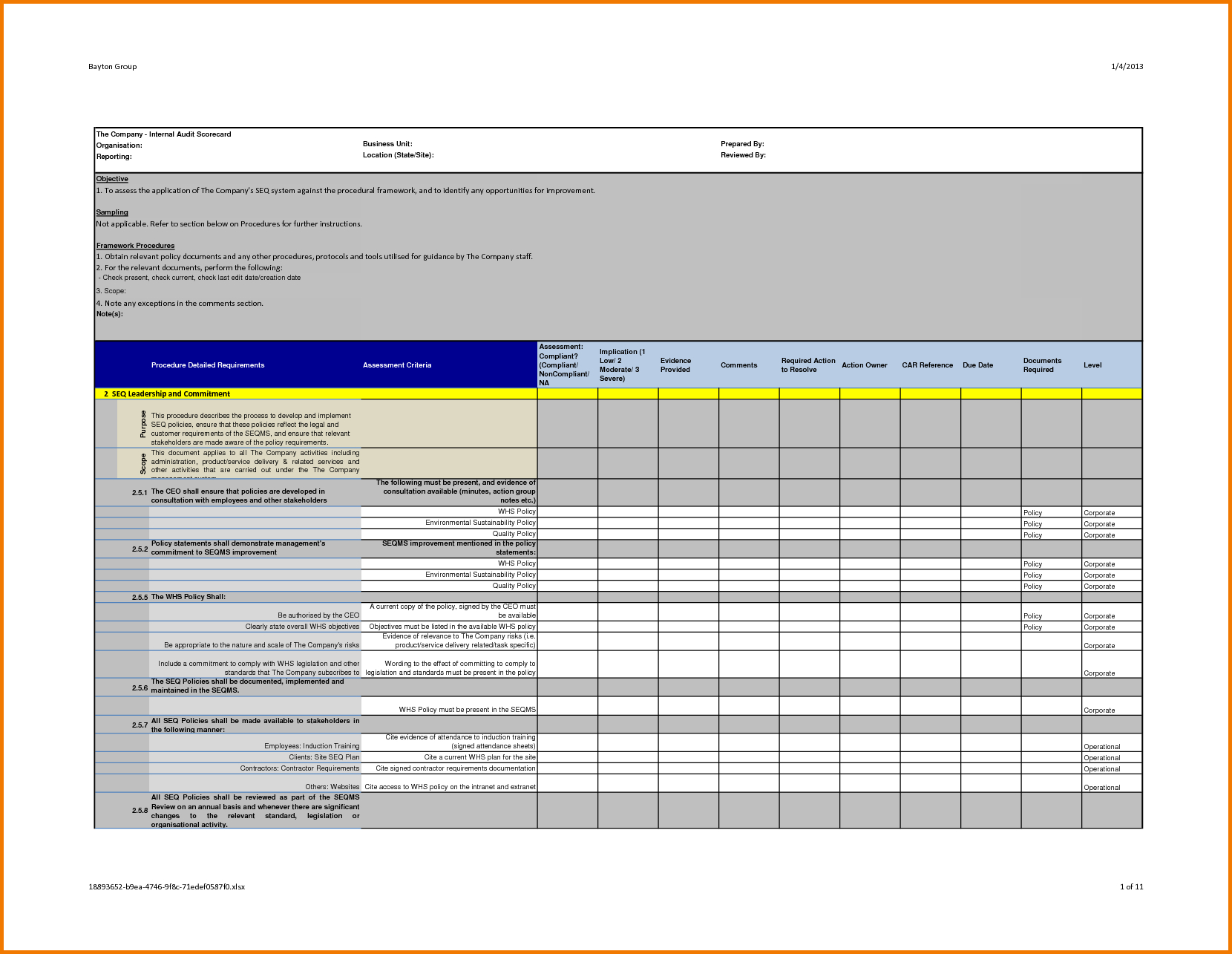 Professional Internal Audit Report Template Example With Regarding Data Center Audit Report Template