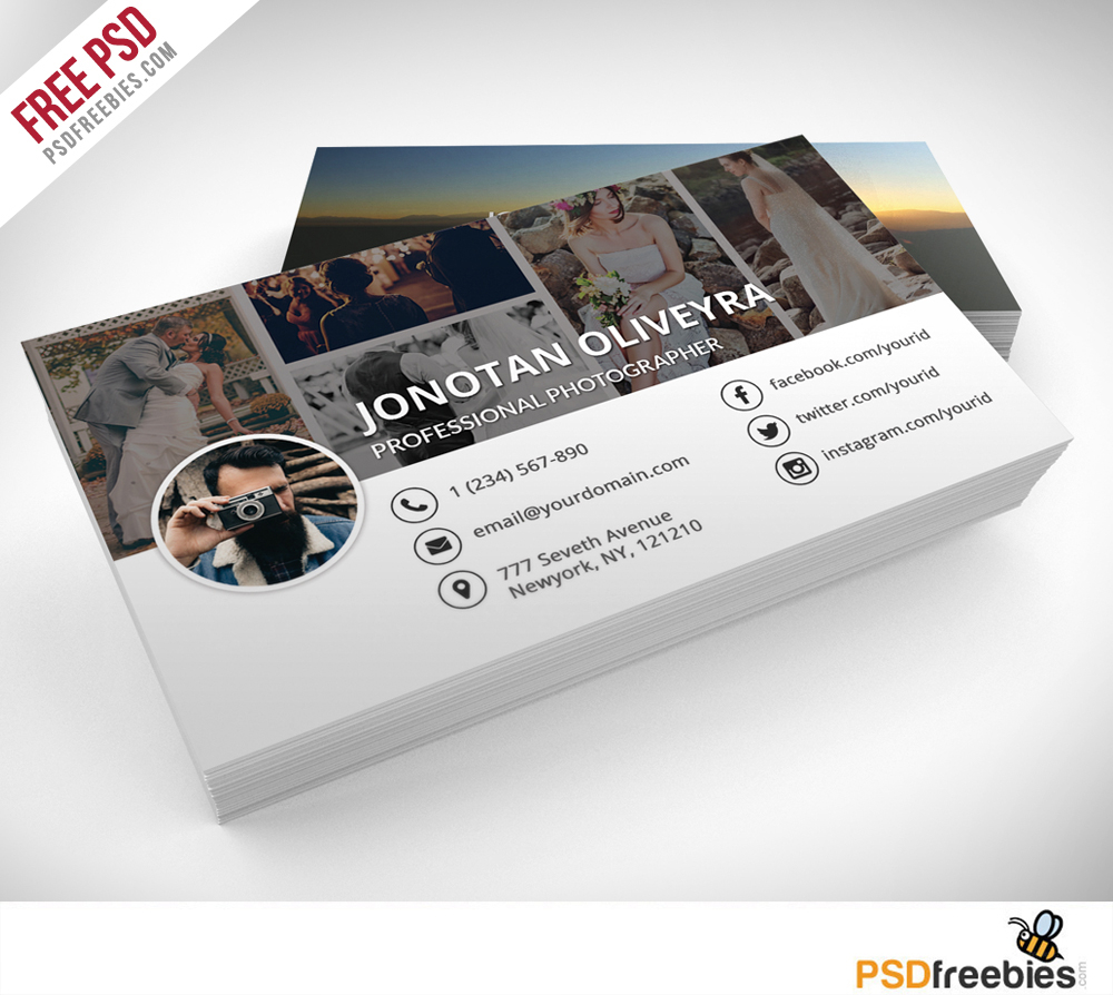 Professional Photographer Business Card Psd Template Freebie Pertaining To Free Business Card Templates For Photographers