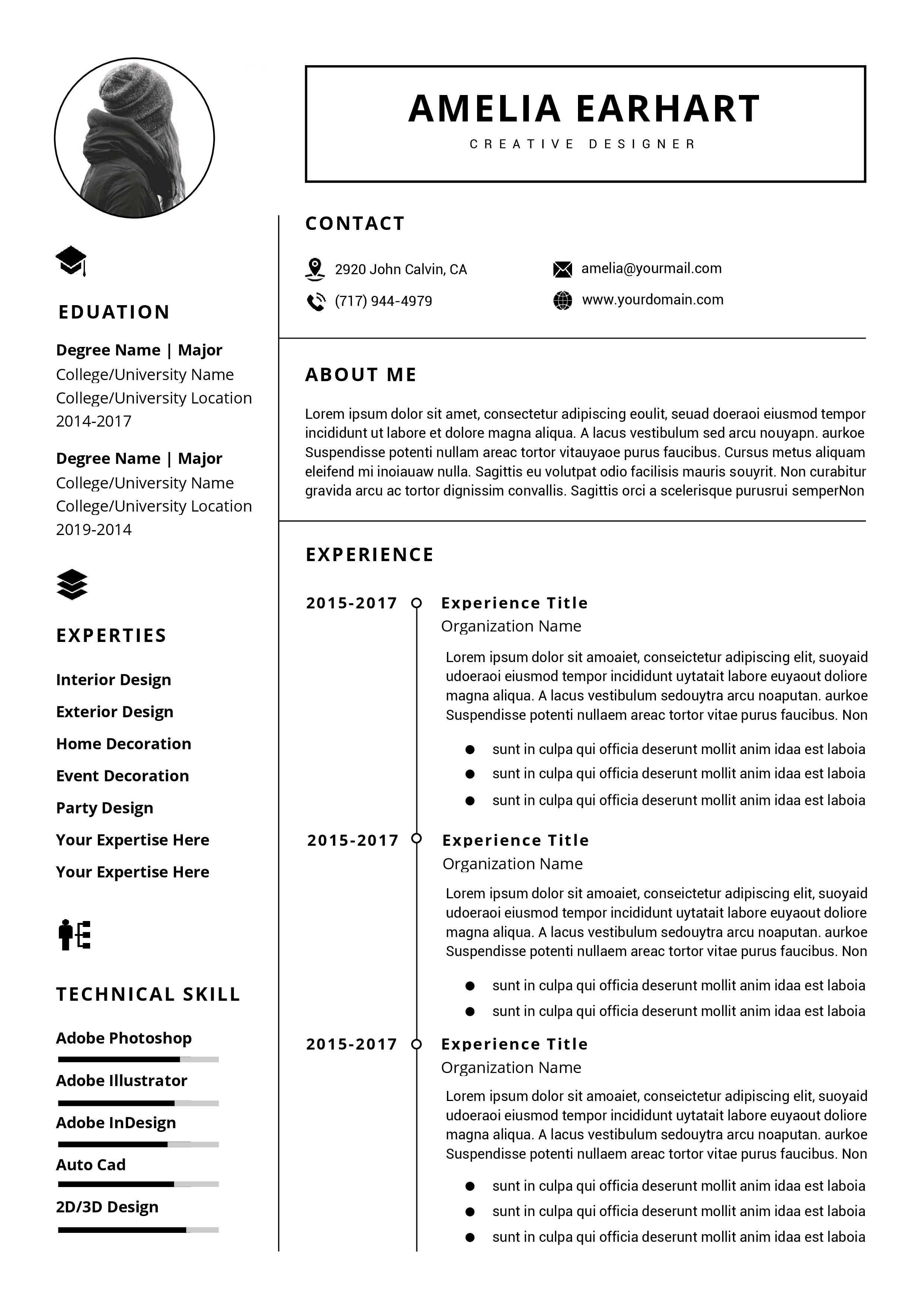 Professional Resume / Cv Template Instant Download | Ms Word With How To Create A Cv Template In Word