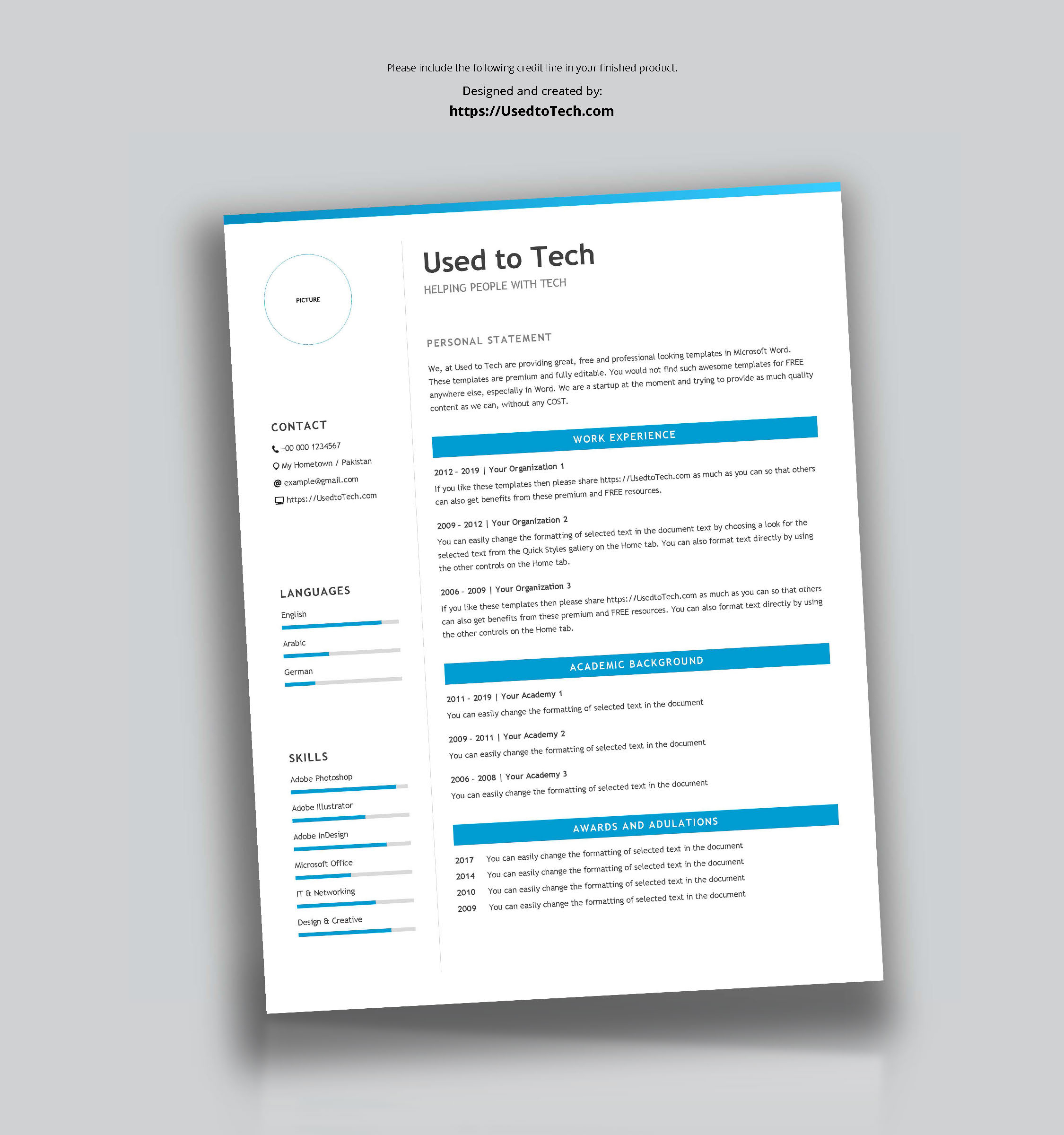 Professional Resume Template In Microsoft Word Free – Used Within Microsoft Word Resume Template Free