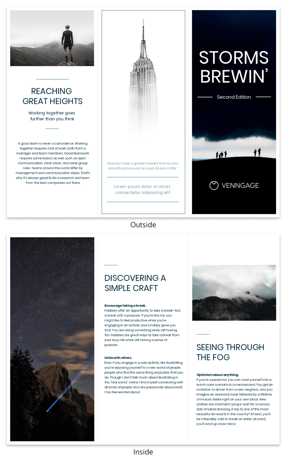 Professional Tri Fold Brochure Template – Venngage Within One Page Brochure Template