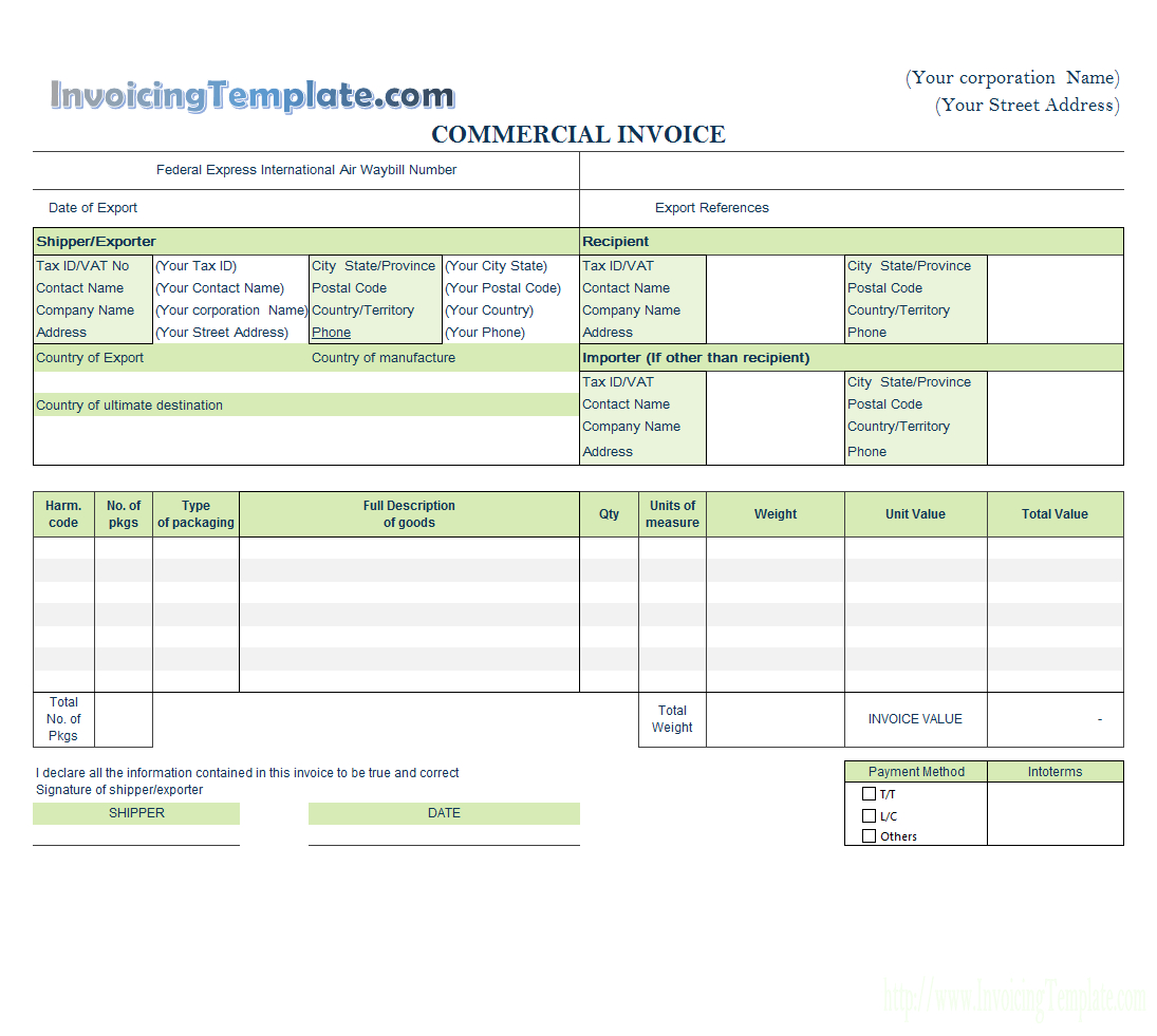 Proforma Invoice Template Pertaining To Free Proforma Invoice Template Word