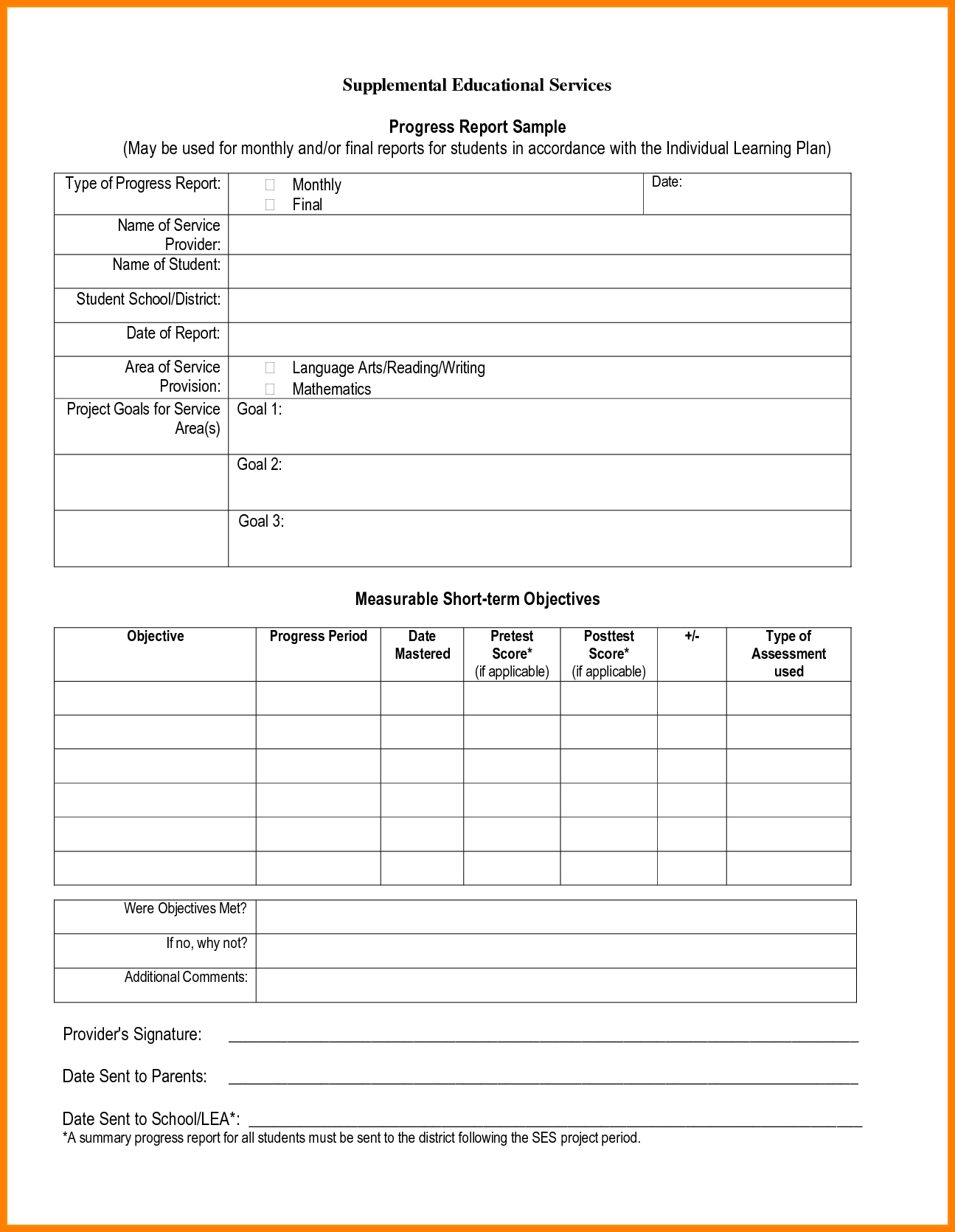 Progress Report Format Student Progress Report Template Pdf With Student Progress Report Template