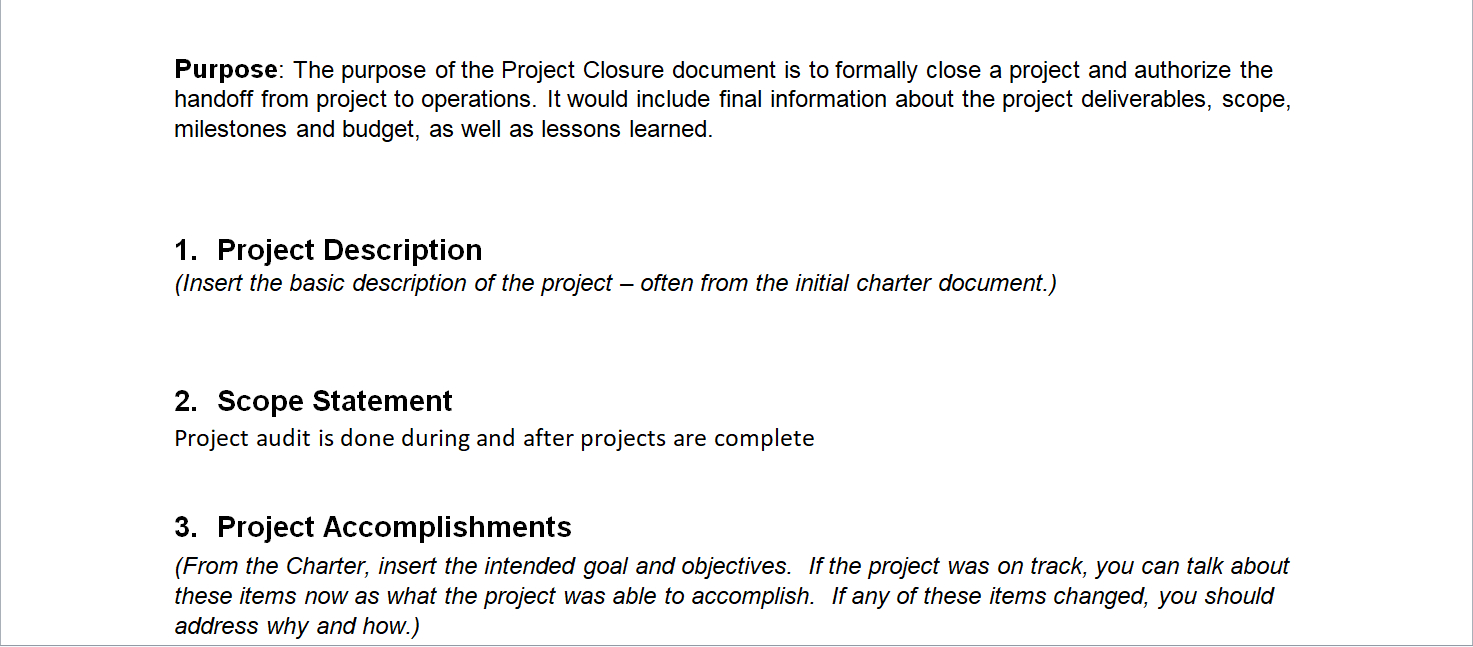 Project Closure Report Template Regarding Closure Report Template