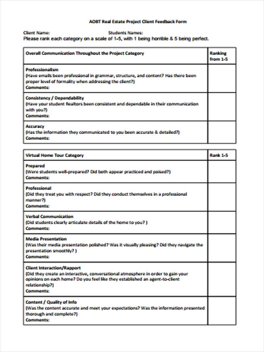 Project Feedback Template – Corto.foreversammi Inside Student Feedback Form Template Word