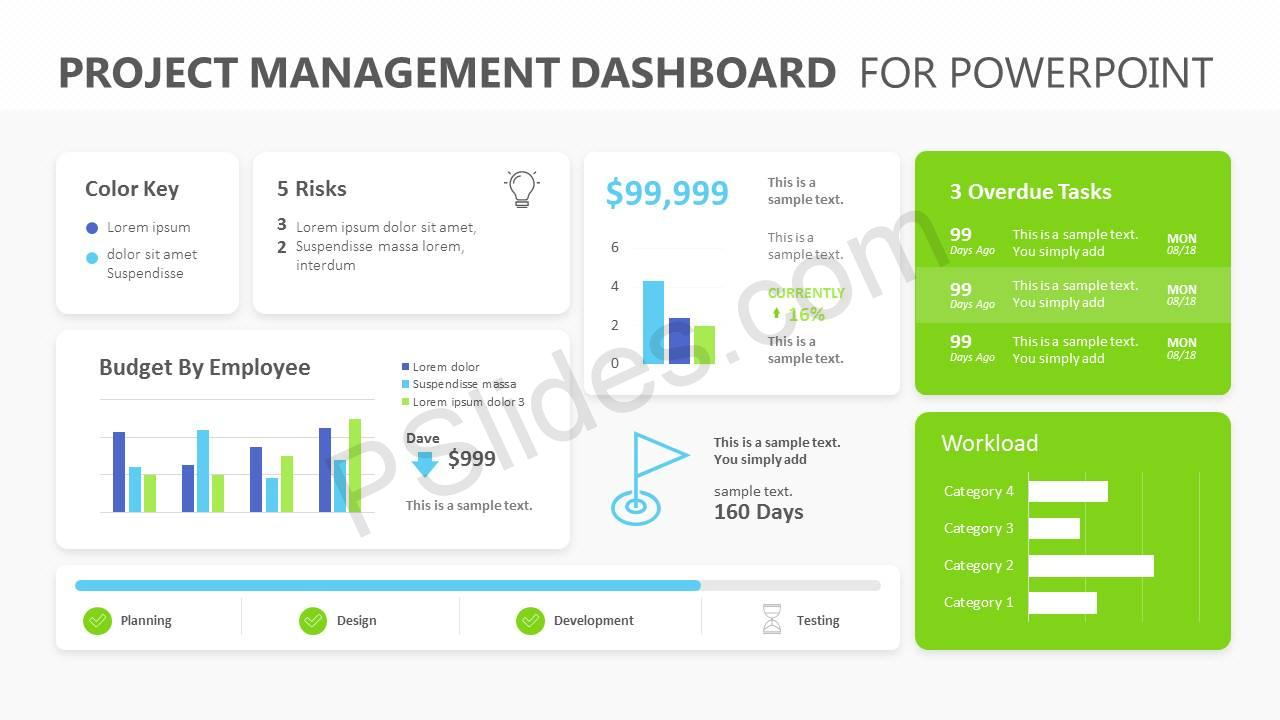 Project Management Dashboard Powerpoint Template – Pslides Within Powerpoint Dashboard Template Free