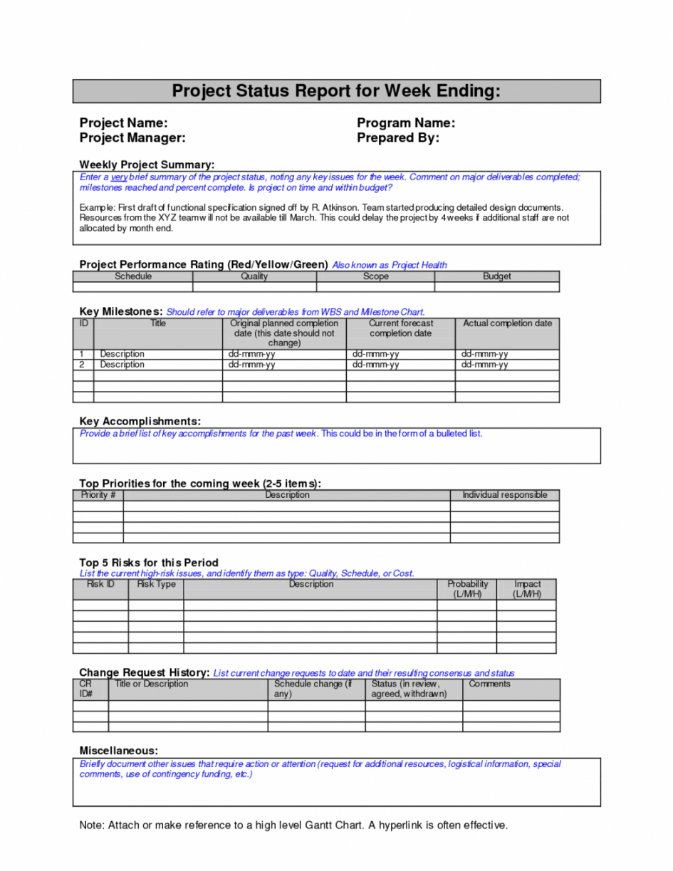 Project Management. Project Management Report Template Intended For Weekly Progress Report Template Project Management