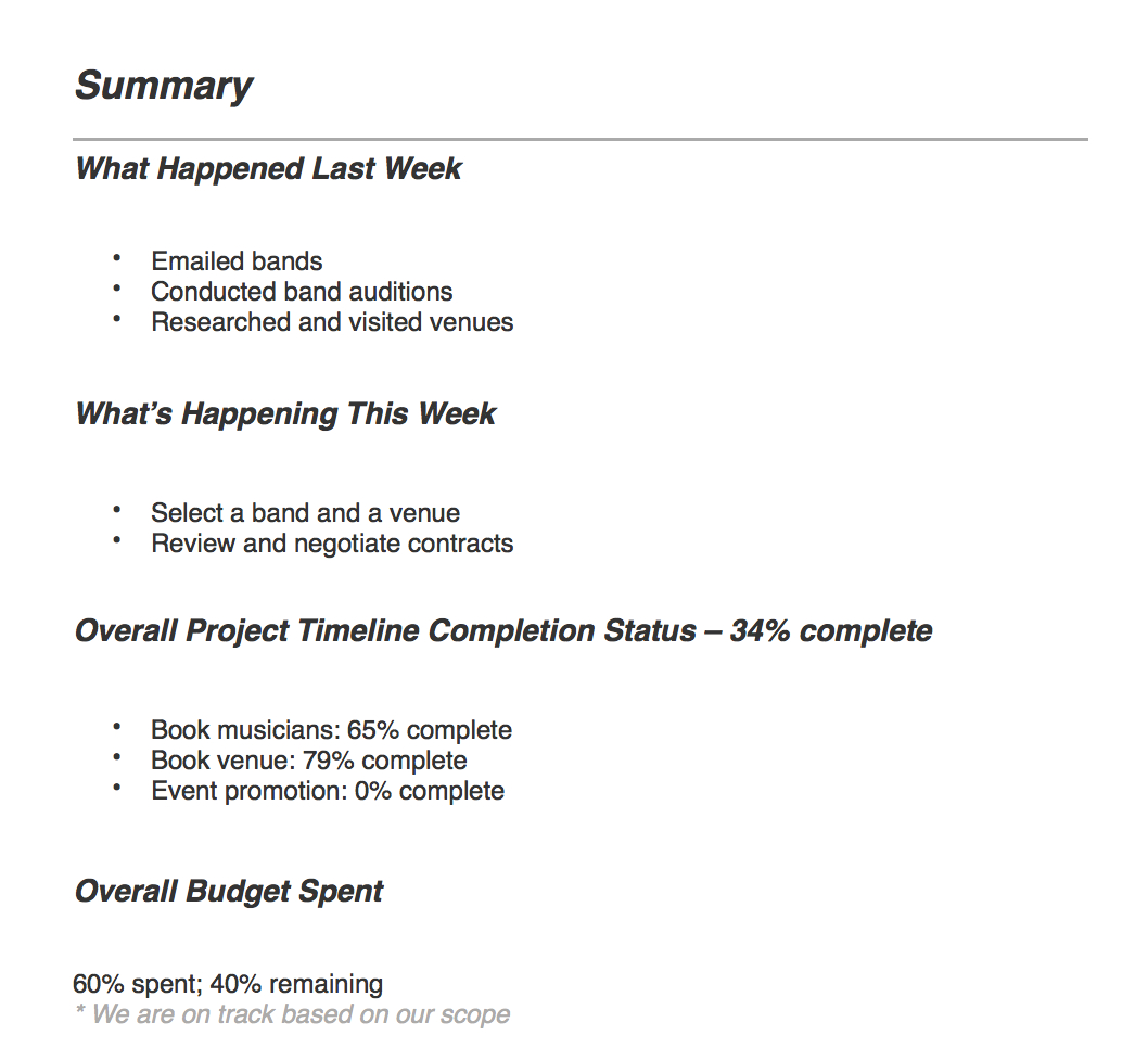 Project Management Reporting Types & Tips | Teamgantt In Project Management Final Report Template