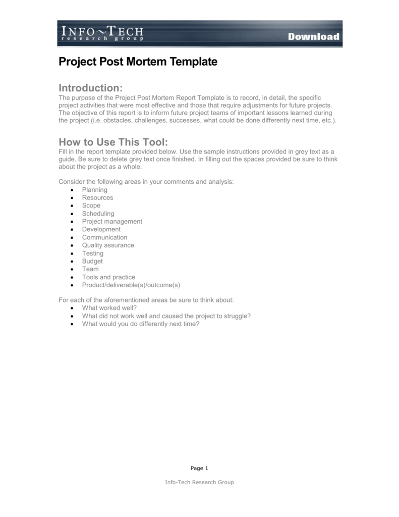 Project Post Mortem Template Regarding Post Mortem Template Powerpoint