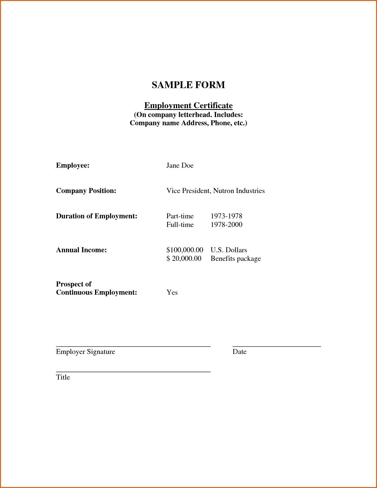 Proof Of Employment And Salary Letter Template Examples In Sample Certificate Employment Template