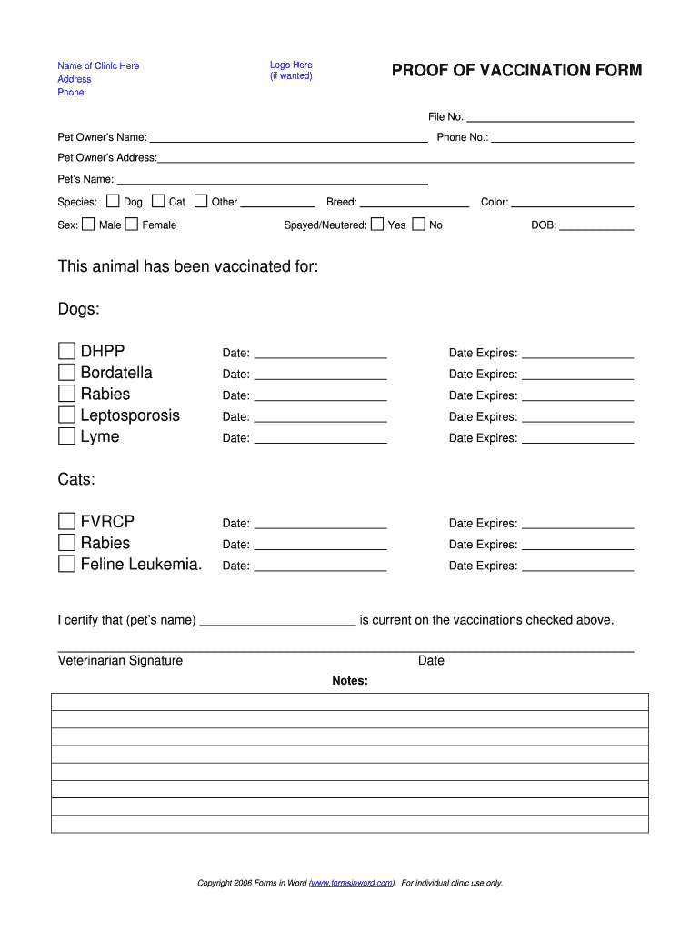 Proof Vaccination Dog – Fill Online, Printable, Fillable Pertaining To Certificate Of Vaccination Template