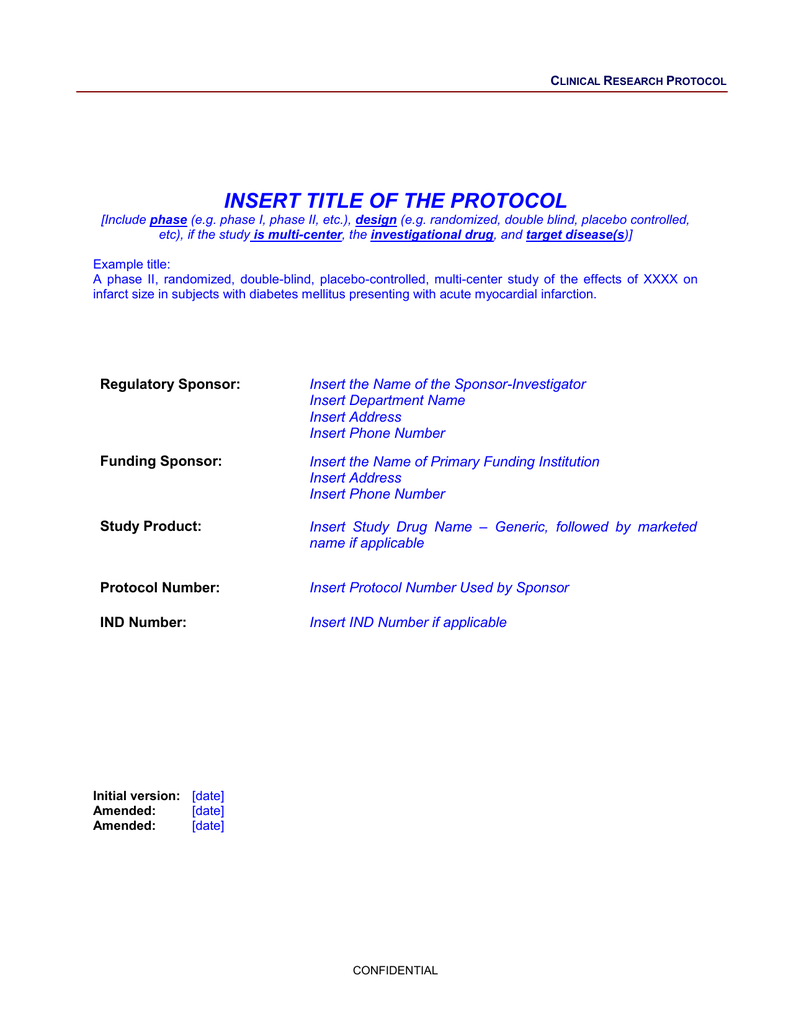 Protocol Template Throughout Dsmb Report Template