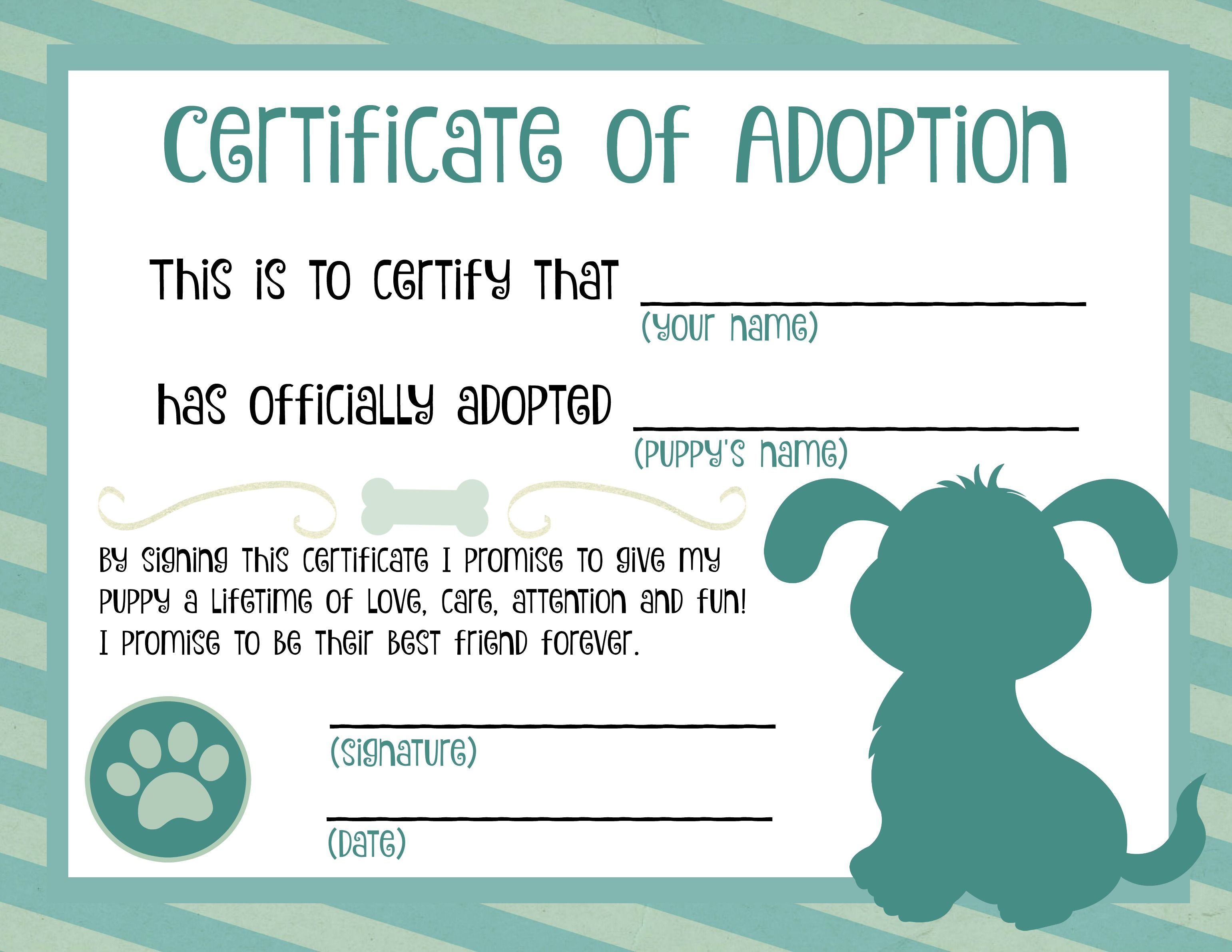 Puppy Adoption Certificate | Dog Birthday In 2019 | Adoption Regarding Toy Adoption Certificate Template