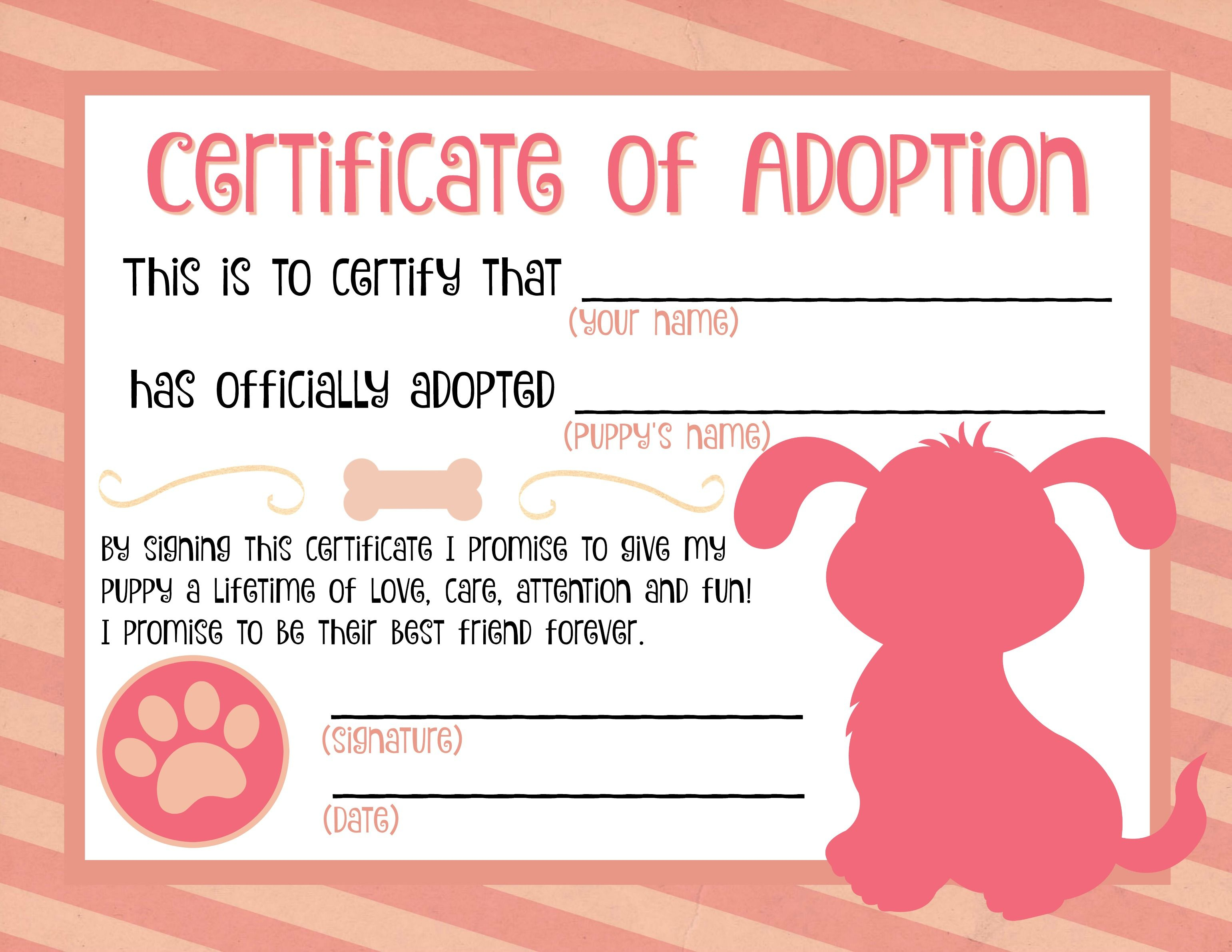 Puppy Adoption Certificate … | Party Ideas In 2019 | Puppy With Toy Adoption Certificate Template