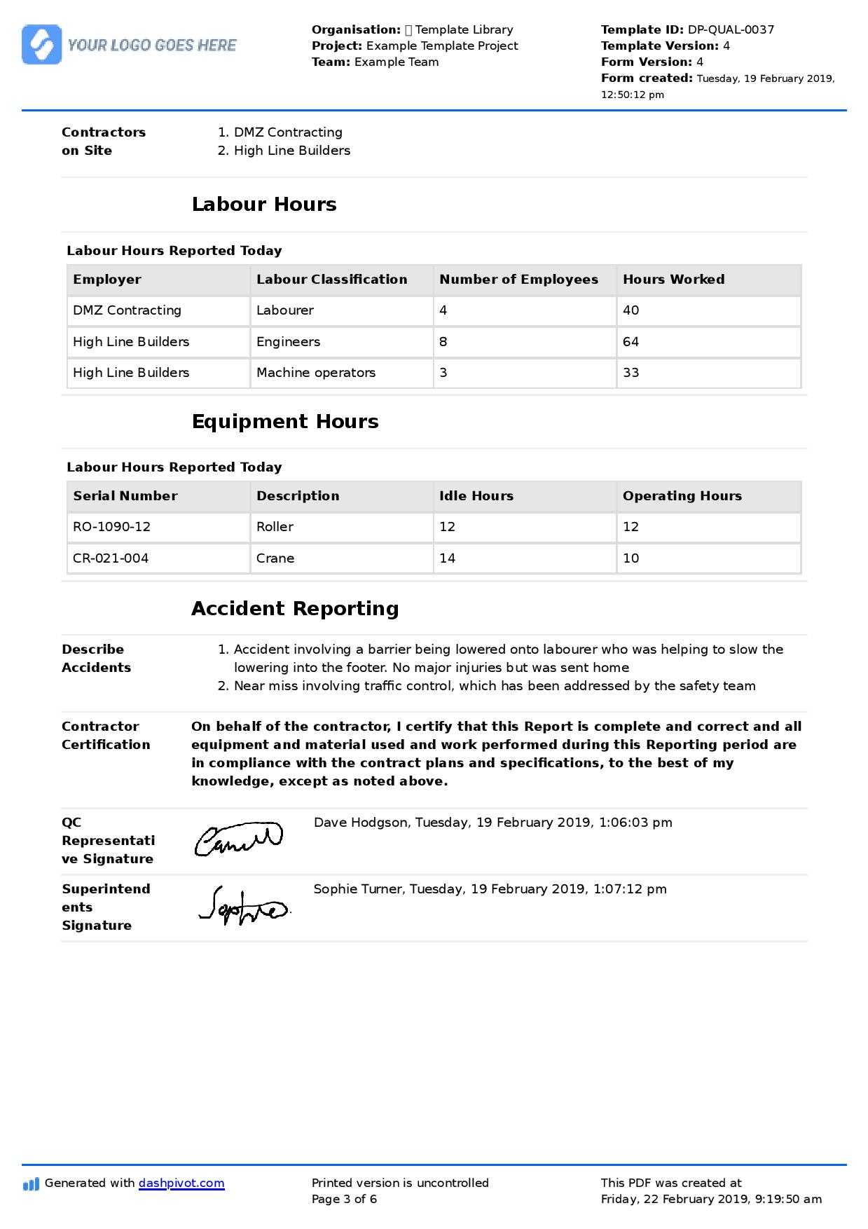 Qa Qc Report Template And Sample With Customisable Format In Software Quality Assurance Report Template