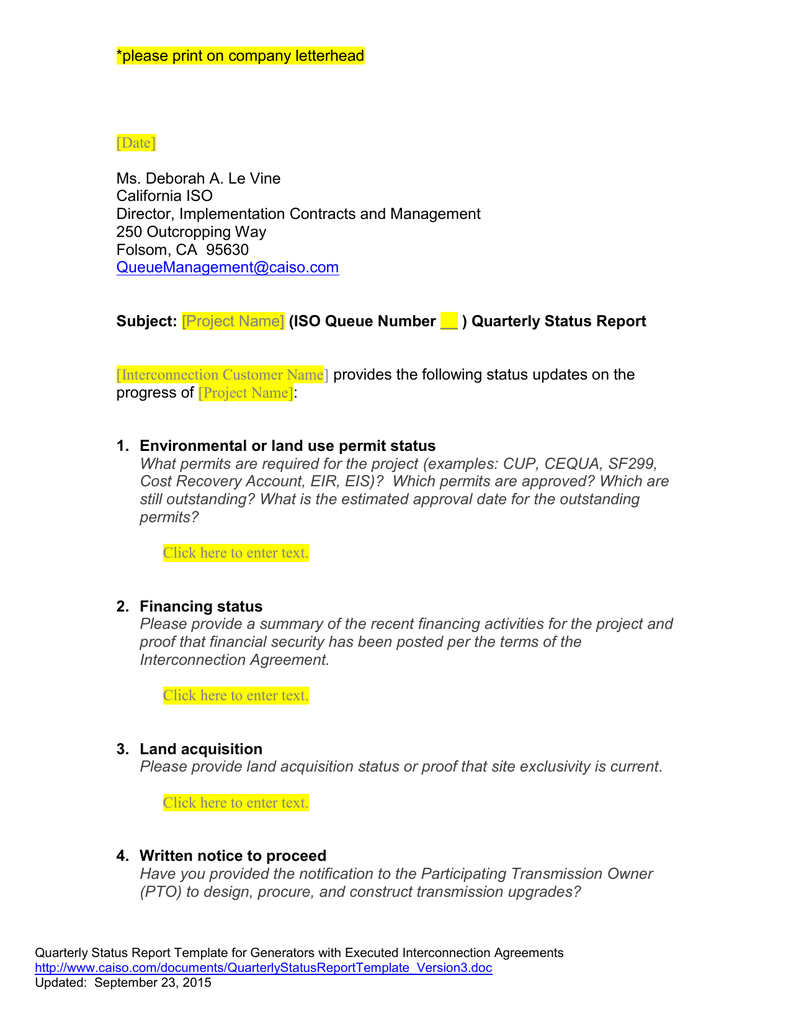 Queue Management Quarterly Status Report Template Pertaining To Quarterly Status Report Template