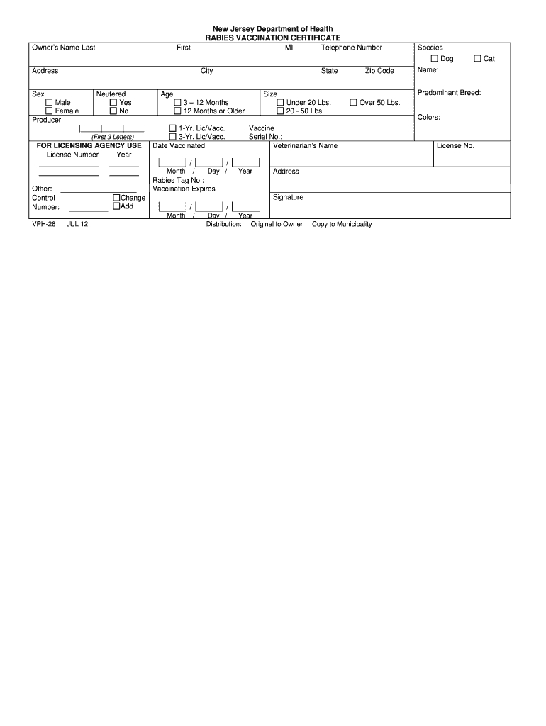 Rabies Vaccination Certificate – Fill Online, Printable For Rabies Vaccine Certificate Template