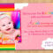 Rainbow First Birthday Invitation Via Etsy. | Photo Birthday With First Birthday Invitation Card Template