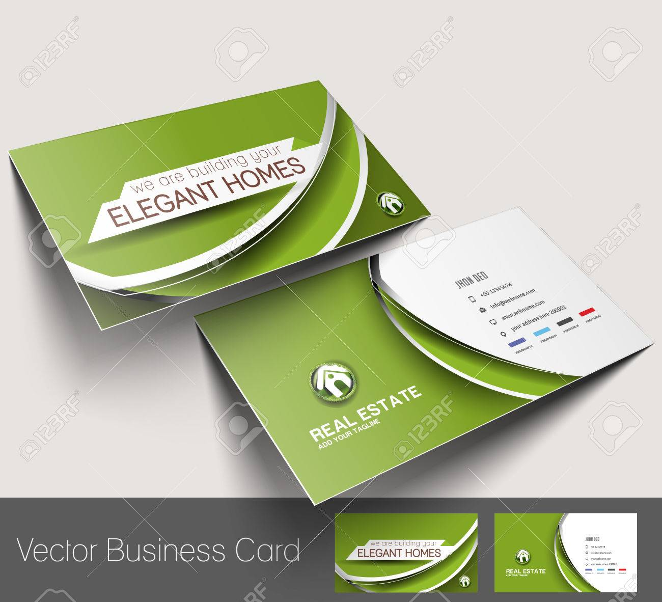 Real Estate Agent Business Card Set Template In Real Estate Agent Business Card Template