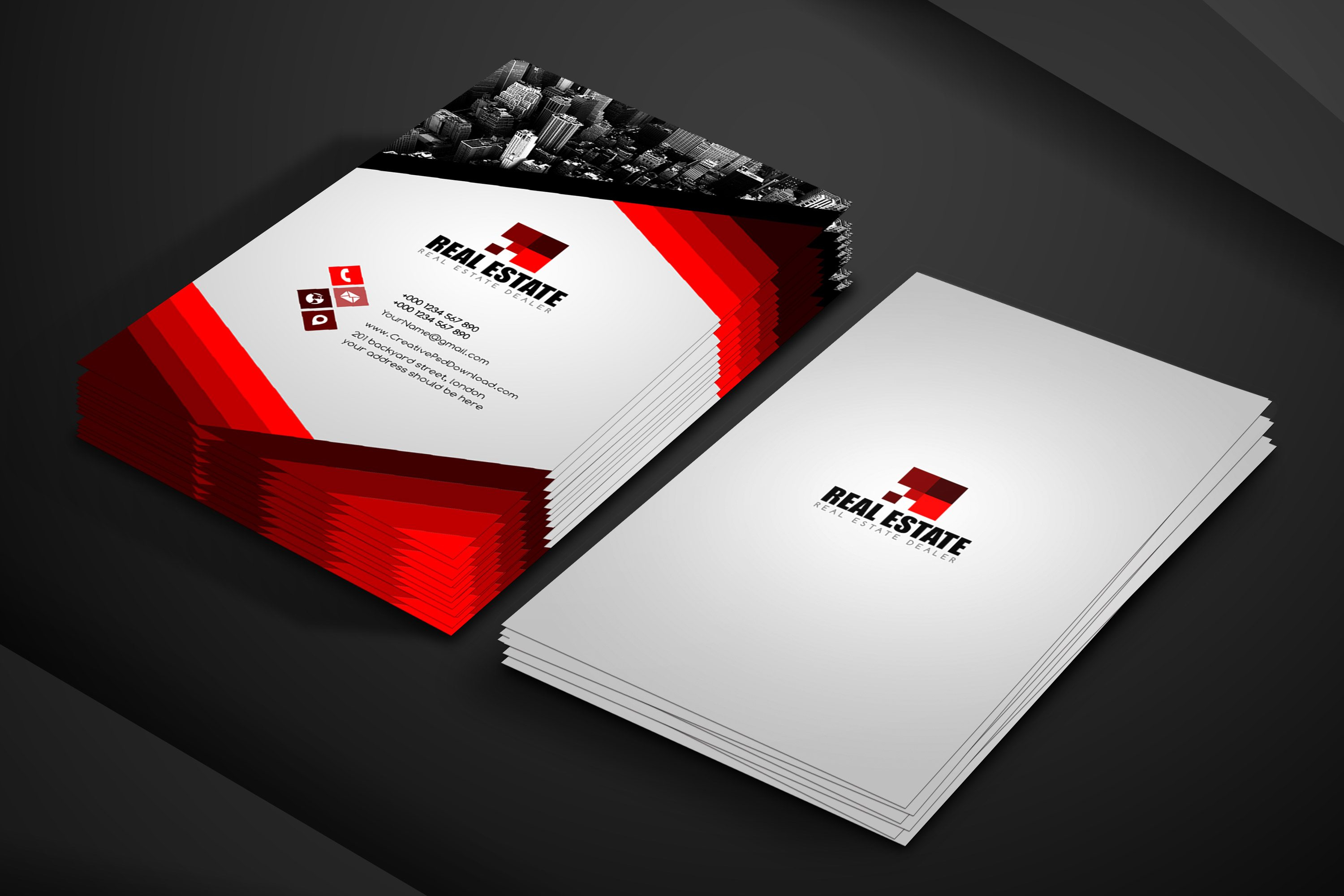 Real Estate Business Card Free Psd Template Intended For Real Estate Business Cards Templates Free