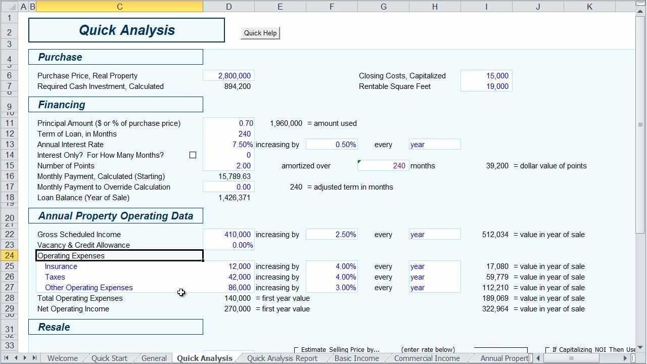 Real Estate Investment Analysis, Video #1: The Quick Inside Stock Analysis Report Template