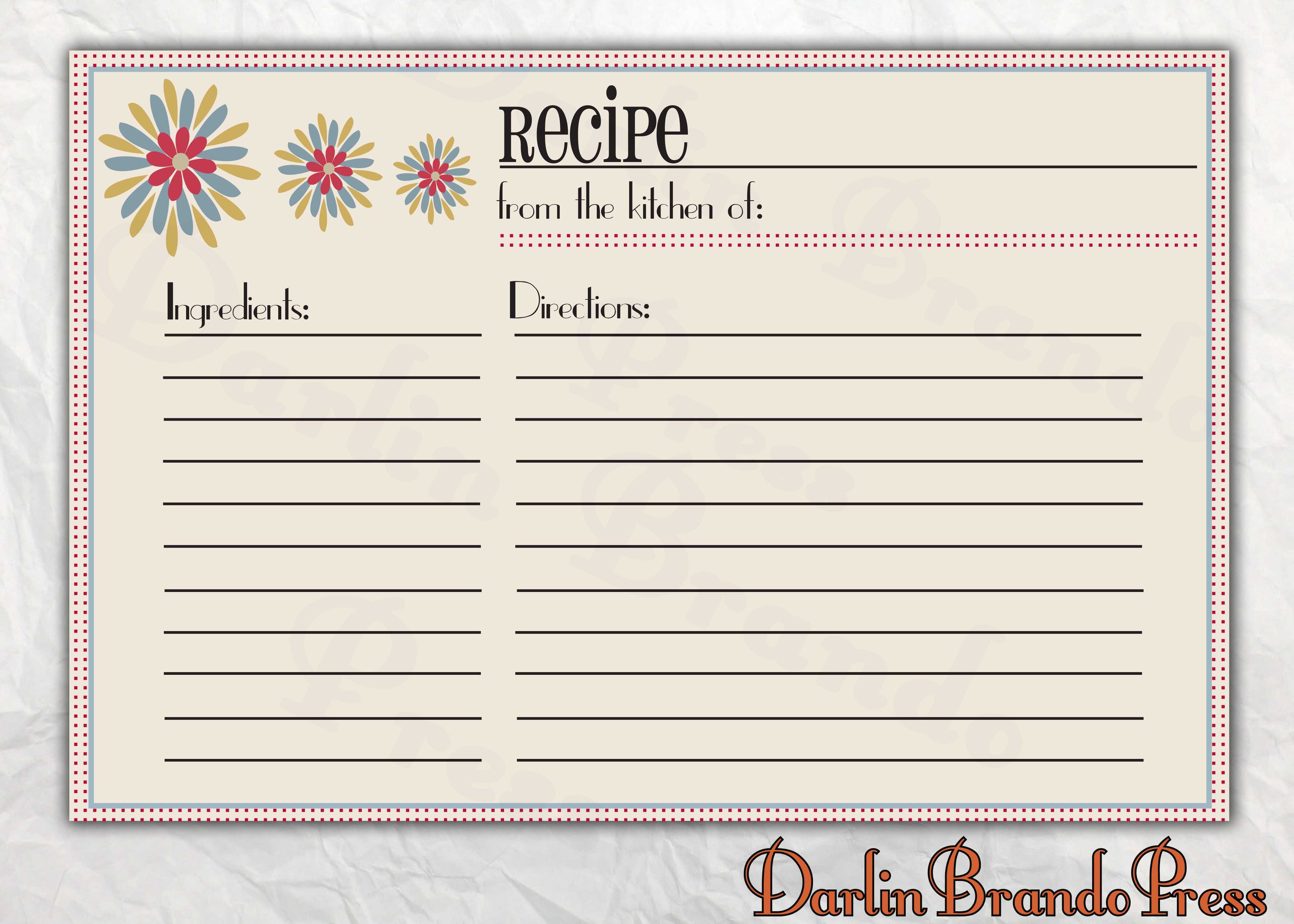 Recipes Card Templates Word | Cooking/baking | Printable For Free Recipe Card Templates For Microsoft Word