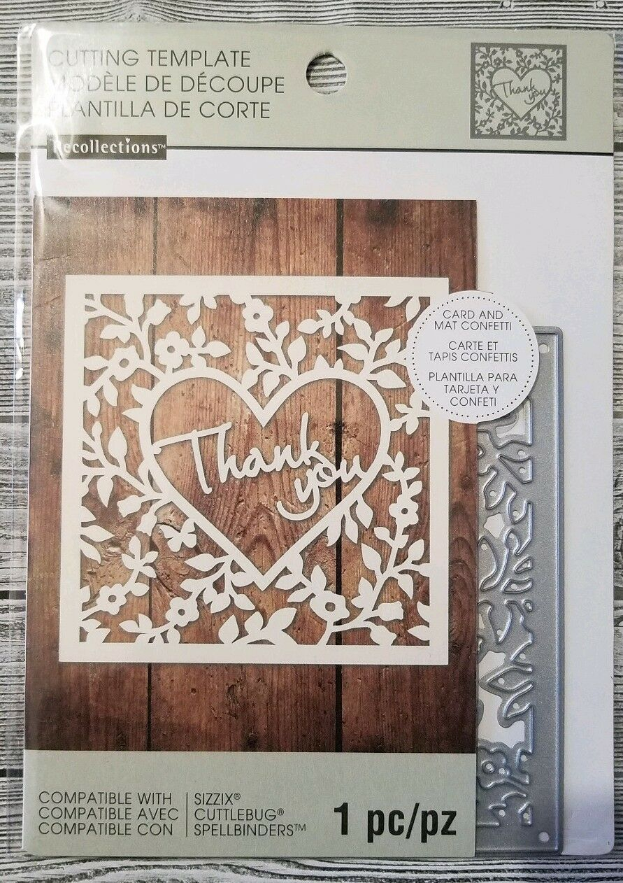 Recollections Cutting Dies Template 542692 Thank You Card Confetti(1 Die)  New With Recollections Card Template