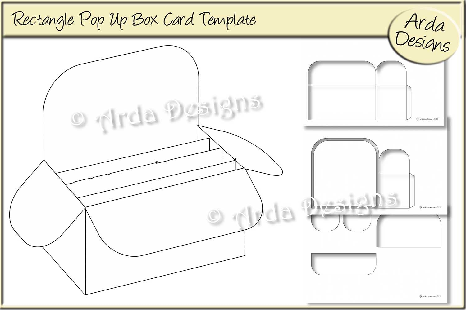 Rectangle Pop Up Box Card Cu Template Regarding Pop Up Box Card Template
