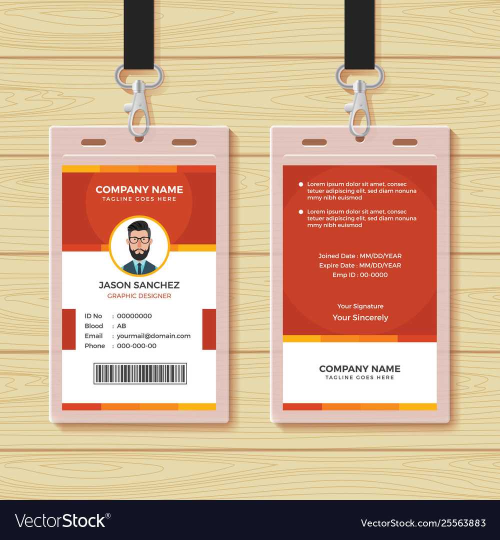 Red Employee Id Card Design Template Pertaining To Template For Id Card Free Download