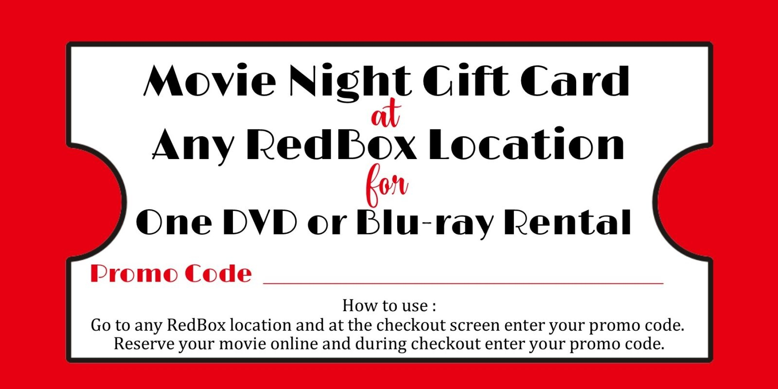 Redbox Movie Gift Tag – Printable File – You Print | Daisy Within Movie Gift Certificate Template