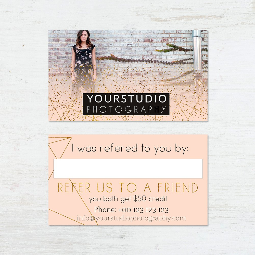Referral Card Template | Pastel Greetings In Photography Referral Card Templates