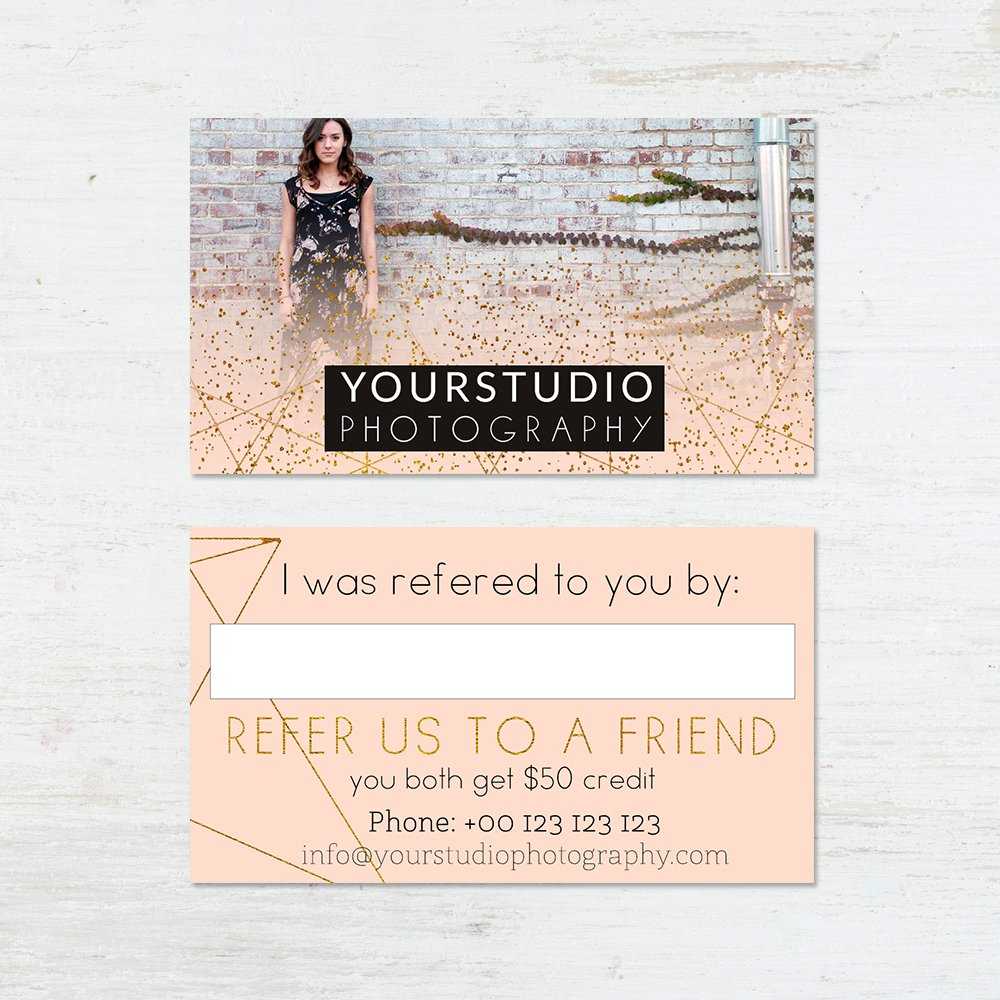 Referral Card Template | Pastel Greetings In Photography Referral Card Templates