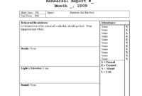 Rehearsal Report Template | Stage Manager In 2019 | Project with Rehearsal Report Template