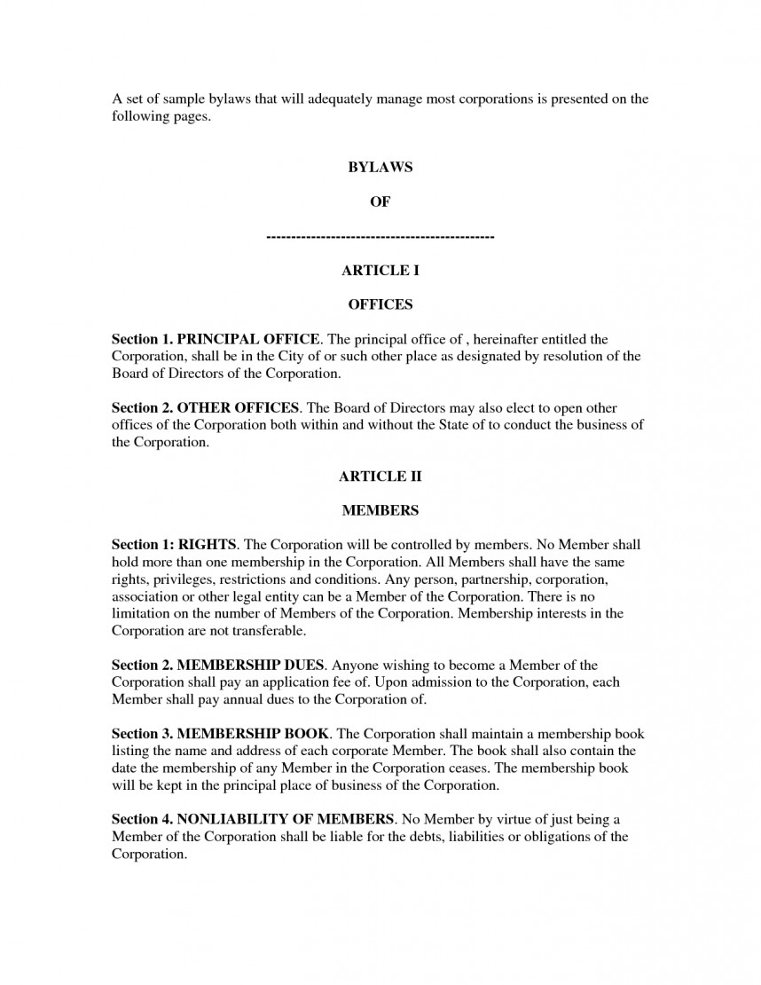 Remarkable Corporate Bylaws Template Pdf Ideas Company Within Corporate Bylaws Template Word