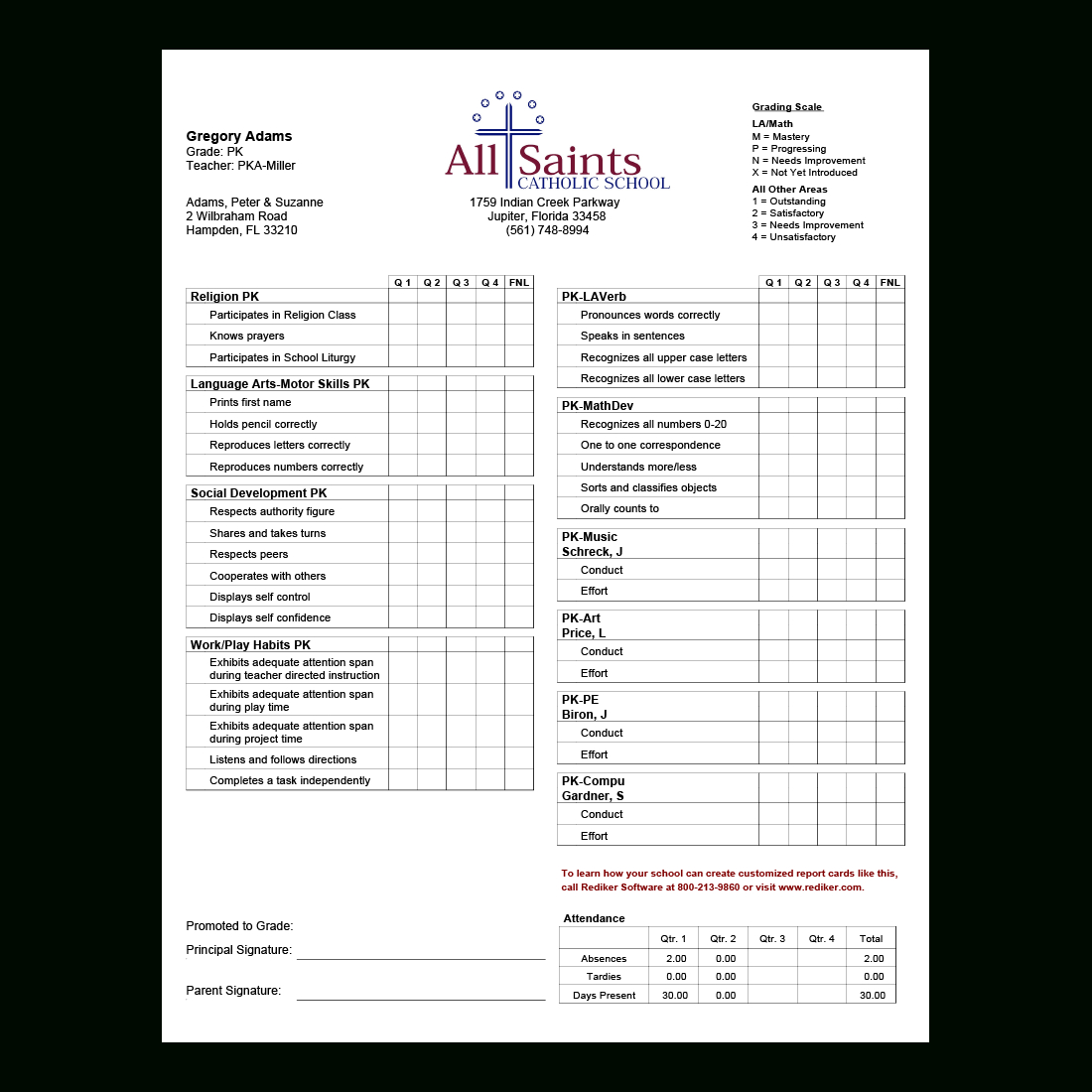 Report Card Software – Grade Management | Rediker Software For Pupil Report Template