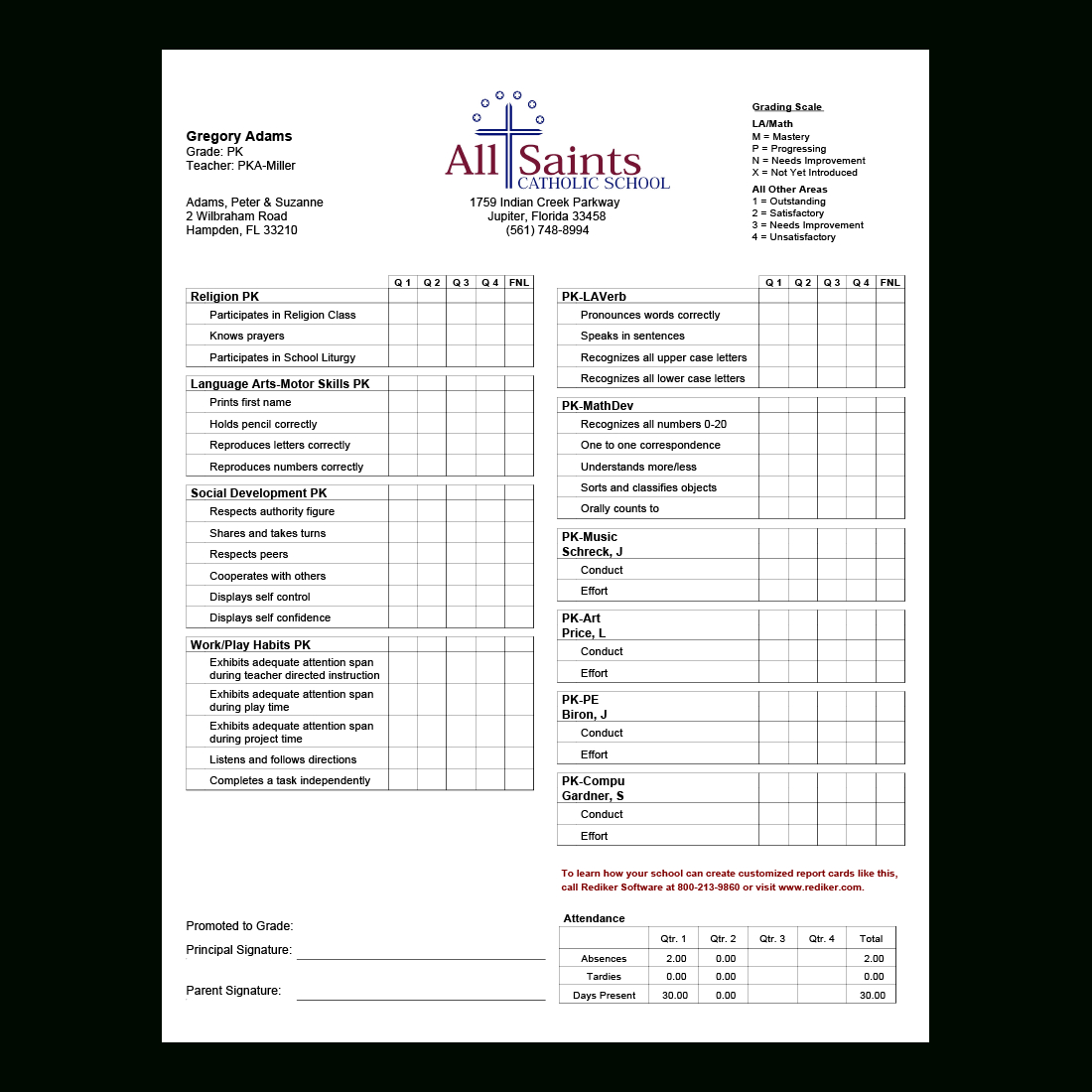 Report Card Software – Grade Management | Rediker Software Throughout Report Card Template Middle School