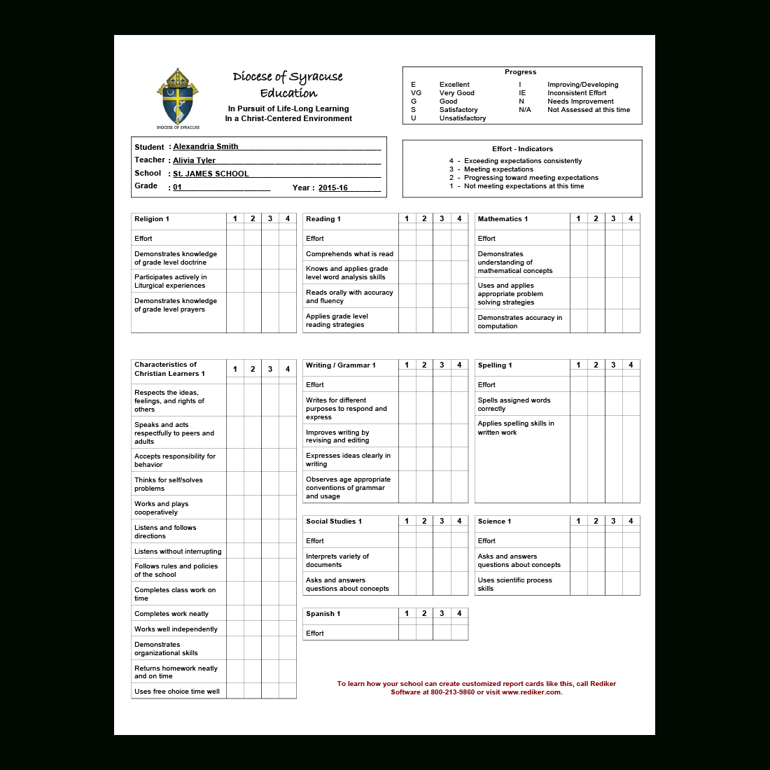 Summer School Progress Report Template