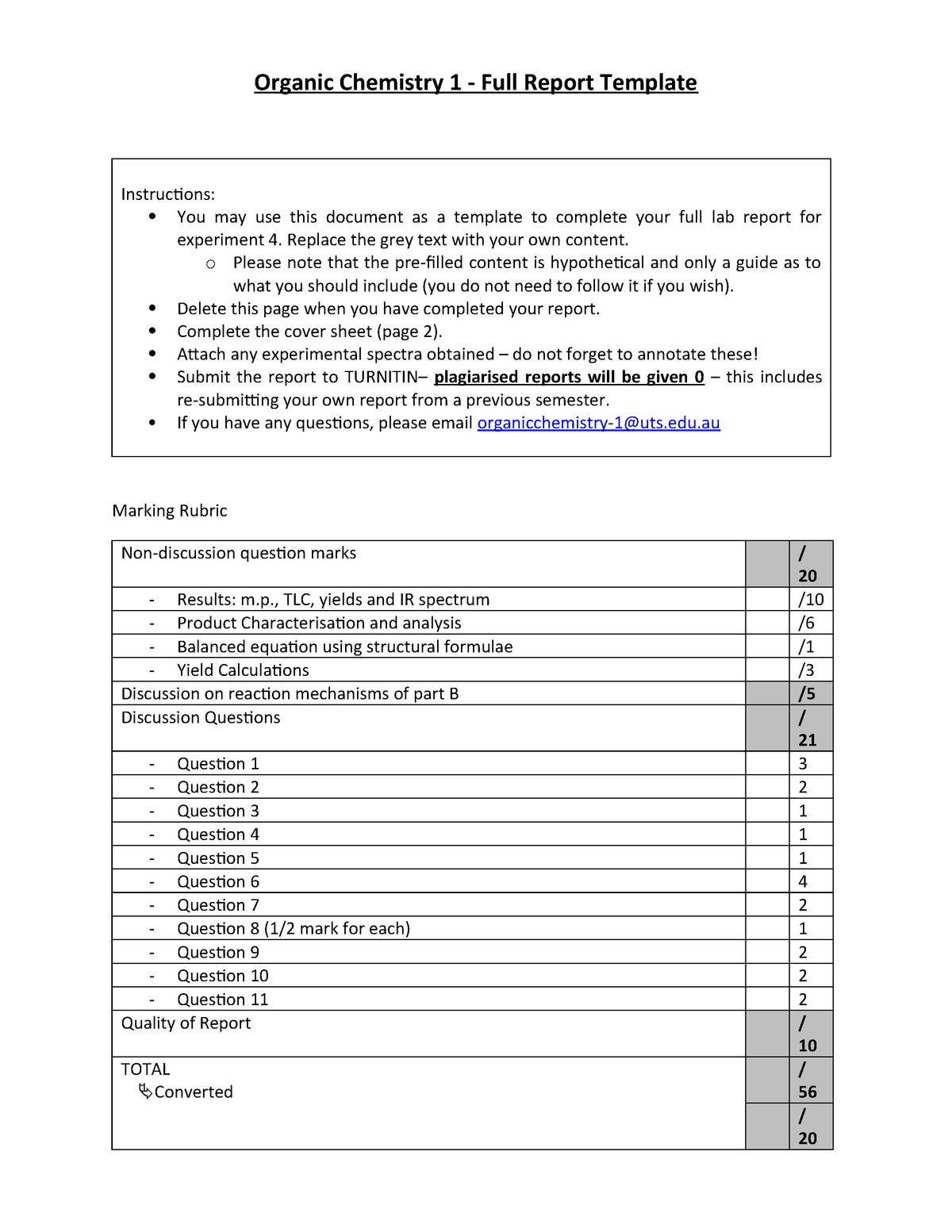 Report Template For Exp 4 Full Report – Curr 320 – Studocu In Ir Report Template